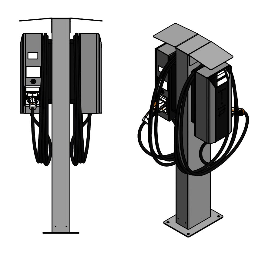 Double charging station for 2x Siemens VersiCharge AC Wallbox